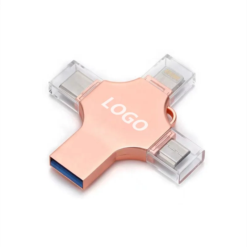 4 в 1 Otg Usb флэш-накопитель 16 ГБ 32 ГБ для Iphone Android type c Usb флэш-накопитель 512 ГБ