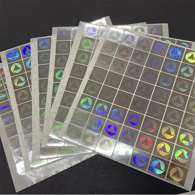 Customize security hologram sticker wholesale price low MOQ die cut 2D