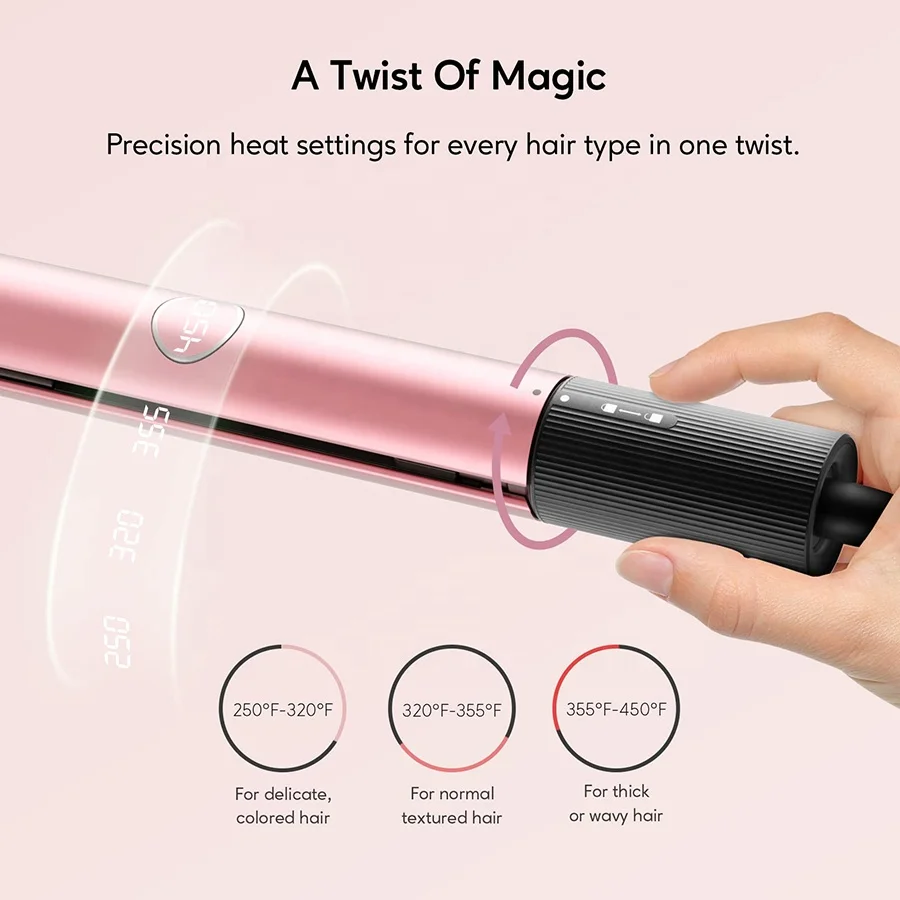 Hot sales Custom Flat Iron splanchas de cabello profesional Rose Gold 1 Step Styler 2 In 1 Hair Straightener and Curler