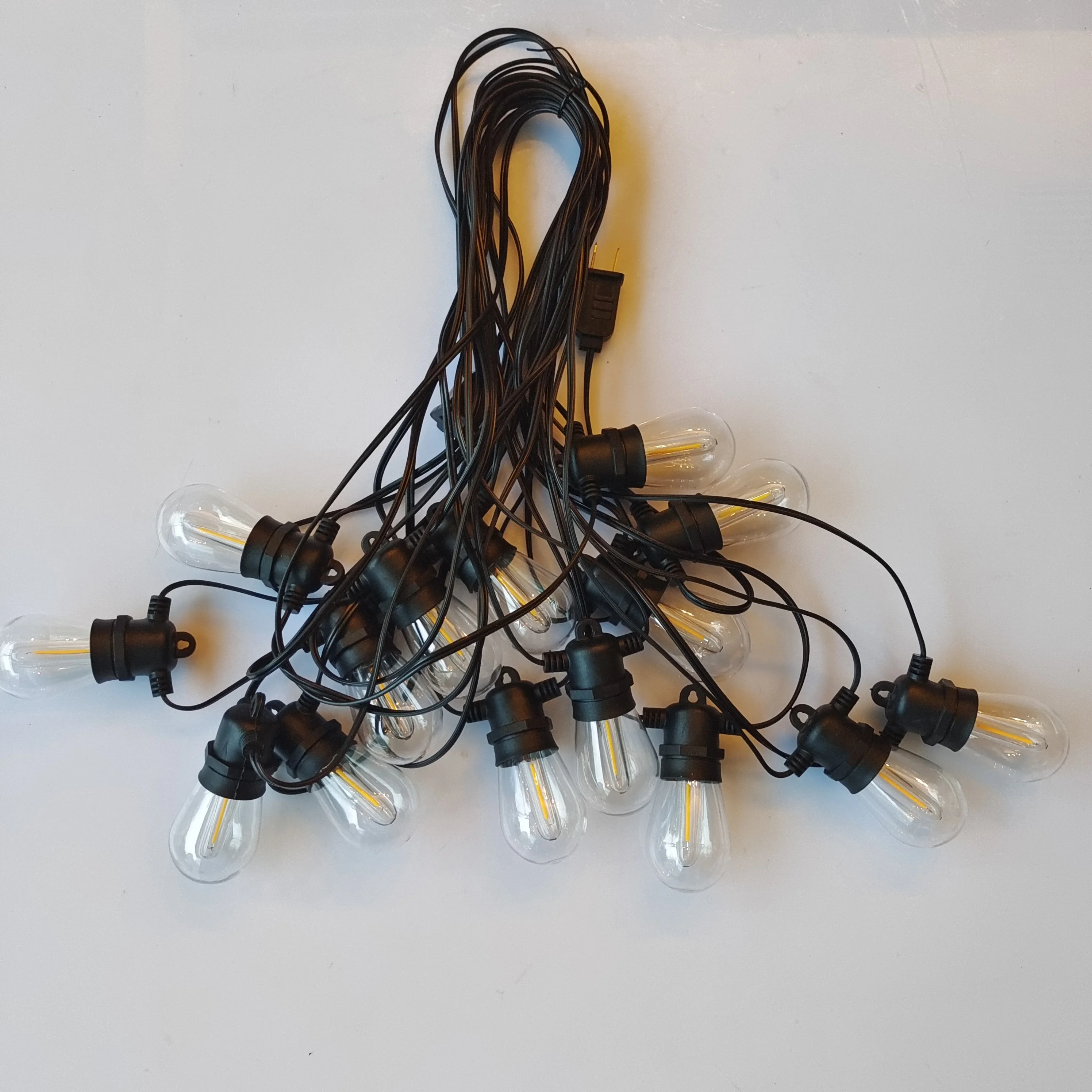 Новый S14LED лампа строка открытый водонепроницаемый Патио Сад Рождество лампы медный дактилоскопический запорный клапан 110V E26 Сигнальное освещение
