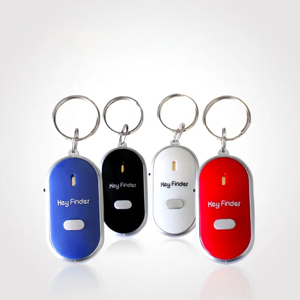 LED light torch remote anti-lost smart alarm  whistle key finder sound control keyring locator keychain