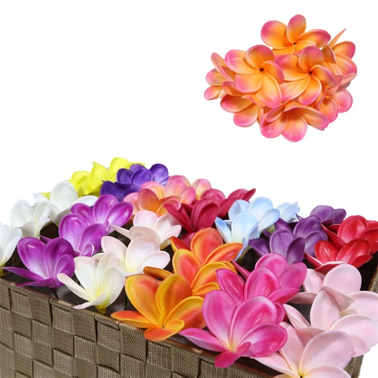 QSLH VF015 Artificial Plumeria Rubra PU Real Touch Egg Flower Head For Decor