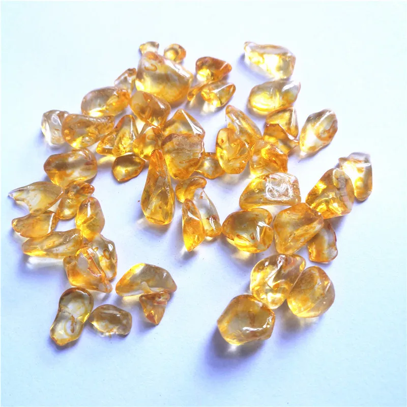 Wholesale Natural Polished Additive Colour Yellow Crystal Gravel Citrine Gravel Tumbled Crystal Stone For Healing Chakra