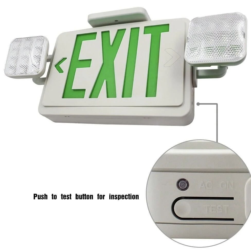 Emergency exit light Charging dual head Emergency lighting red and green indicator  Emergency exit light with battery
