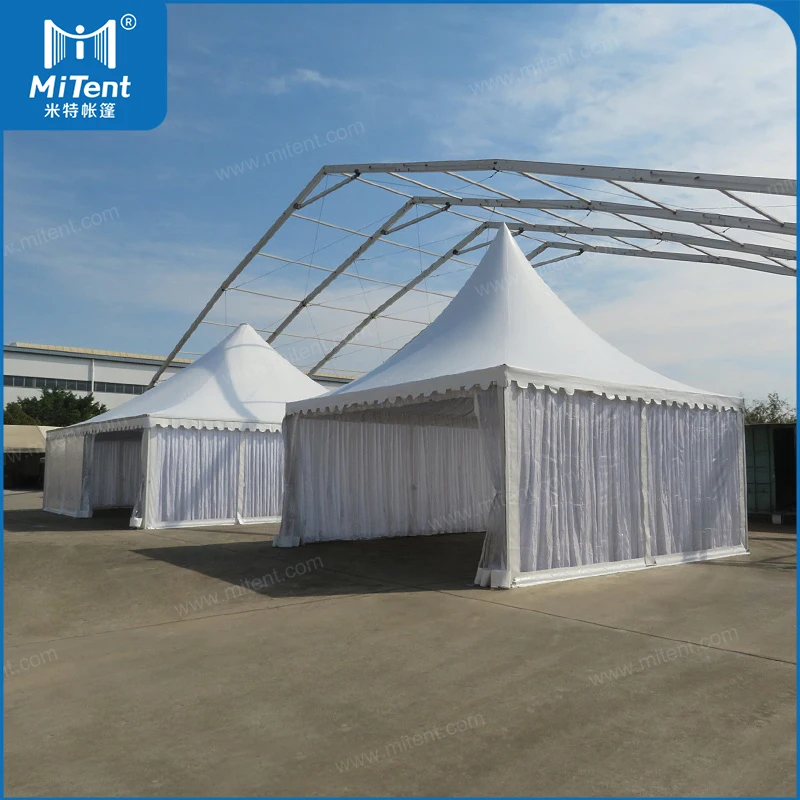Chinese 20x20ft High Peak Pagoda Wedding Tent Safari Tent with Transparent Canvas Walls