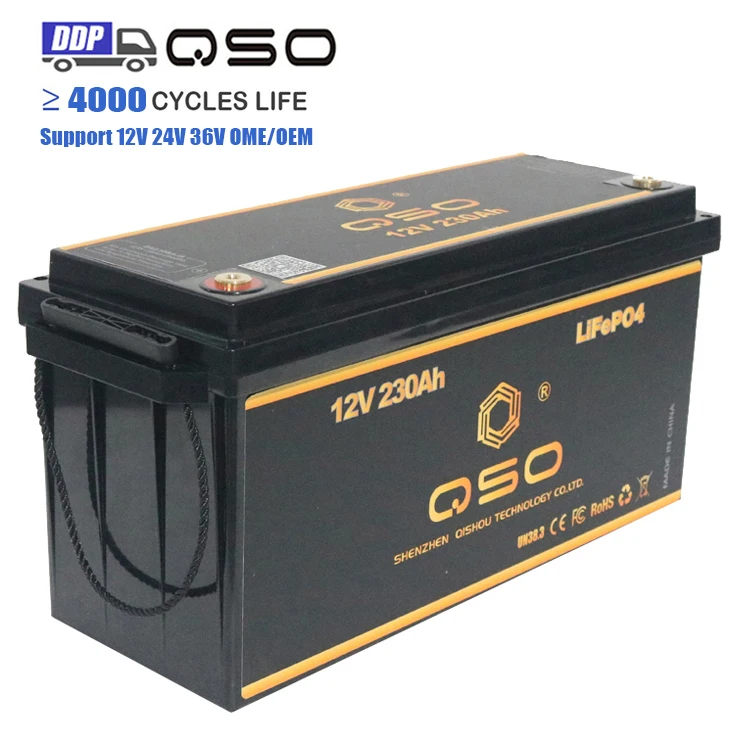 QSO-12V-230AH 12V200Ah глубокий цикл 12V 200 230 Ah 230Ah источник питания 12 Вольт литий-ионные батареи 200AH солнечные