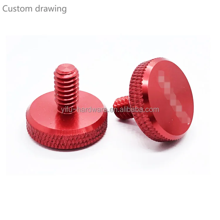 Colorful Anodized Aluminum Alloy Screws Knurled Thumb Screw Oval Head Zinc Plated M1.6/m14/tapping Threads 2mm Connecting-oem