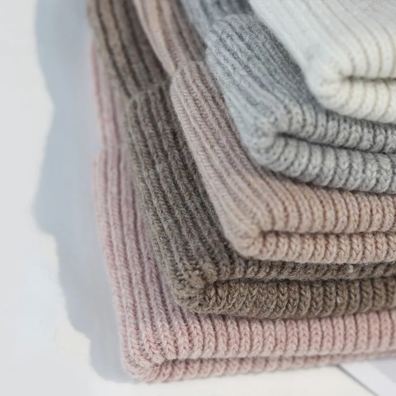 Custom Winter Hat Knitted Hat Unisex Cashmere Knit Beanies Warm Soft Winter Beanie Hats For Women