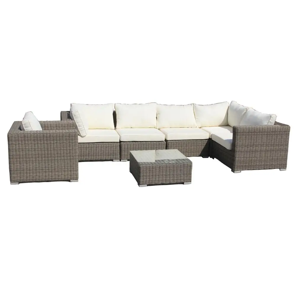 
Promotion leisure outdoor rattan garden furniture 6 seater elegant european furniture garden sofa set 