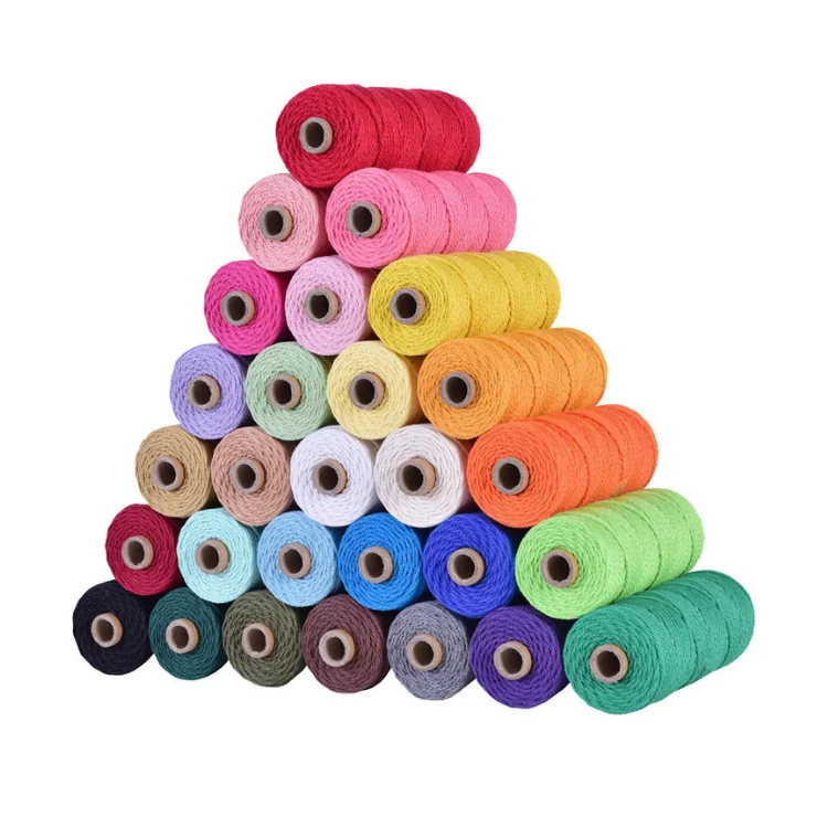 Wholesale 2mm Cotton Macrame Cord Thread for Home Textiles Wall Hangings Shoes Bags Garments