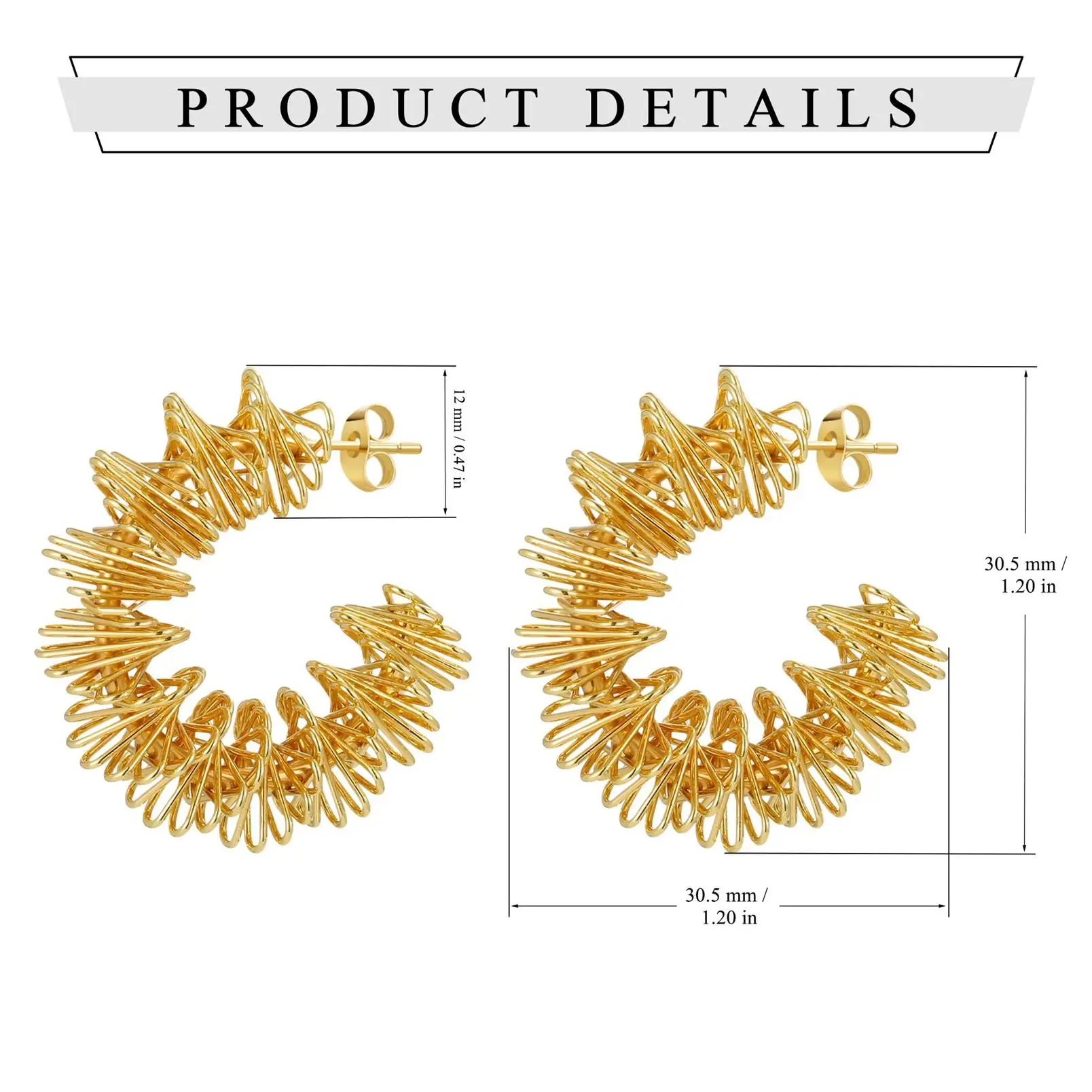 Stainless Steel Alloyohrringe Earrings Hoops Tarnish Free Oversized 18K Chunky Enamel Kids Eco Friendly Womens Designer Earrings