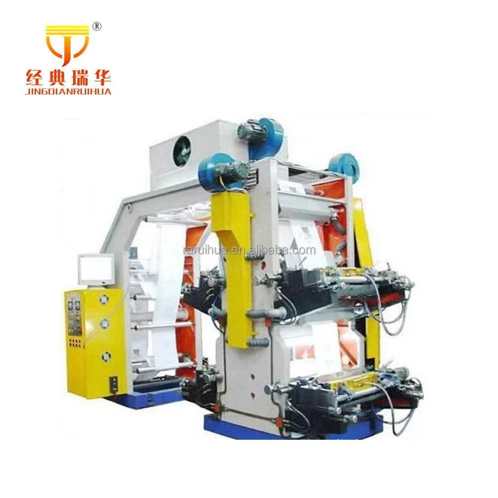 Automatic 120m/min Speed 4 Color Roll To Roll Plastic Film Flexo Printing Machine