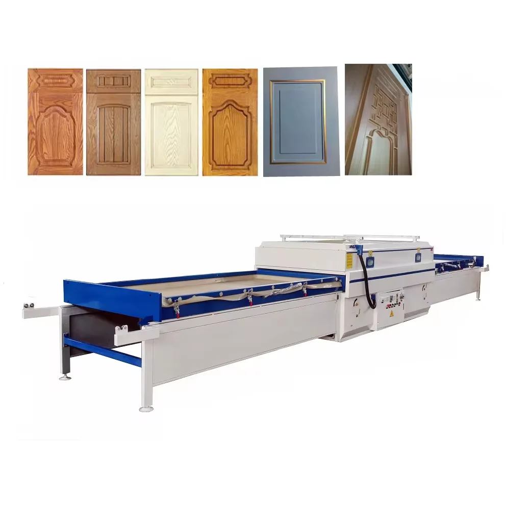 Woodworking Machinery Double Station MDF Door PVC Vacuum Laminating Machine Wood Veneer PVC Film Vacuum Membrane Press Machine