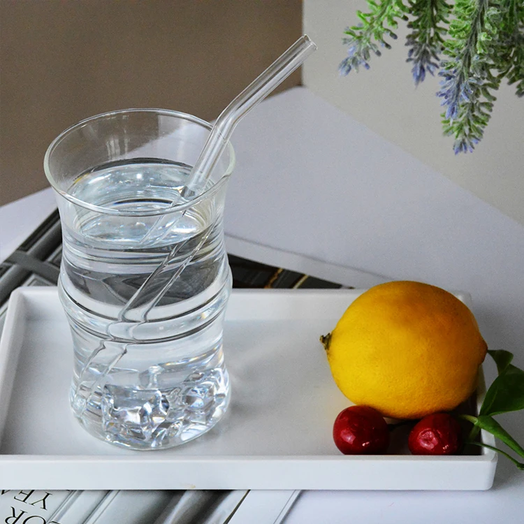 Transparent Premium Borosilicate Glass Bamboo Shape Coffee Mugs