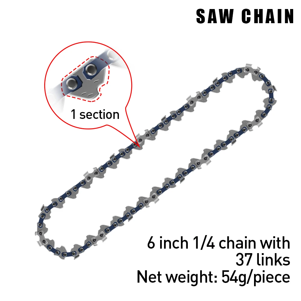 DTWB2-0002 Hot sale 6 Inch 1/4 [37 section 18 blade ] links saw chain and bar for chainsaw