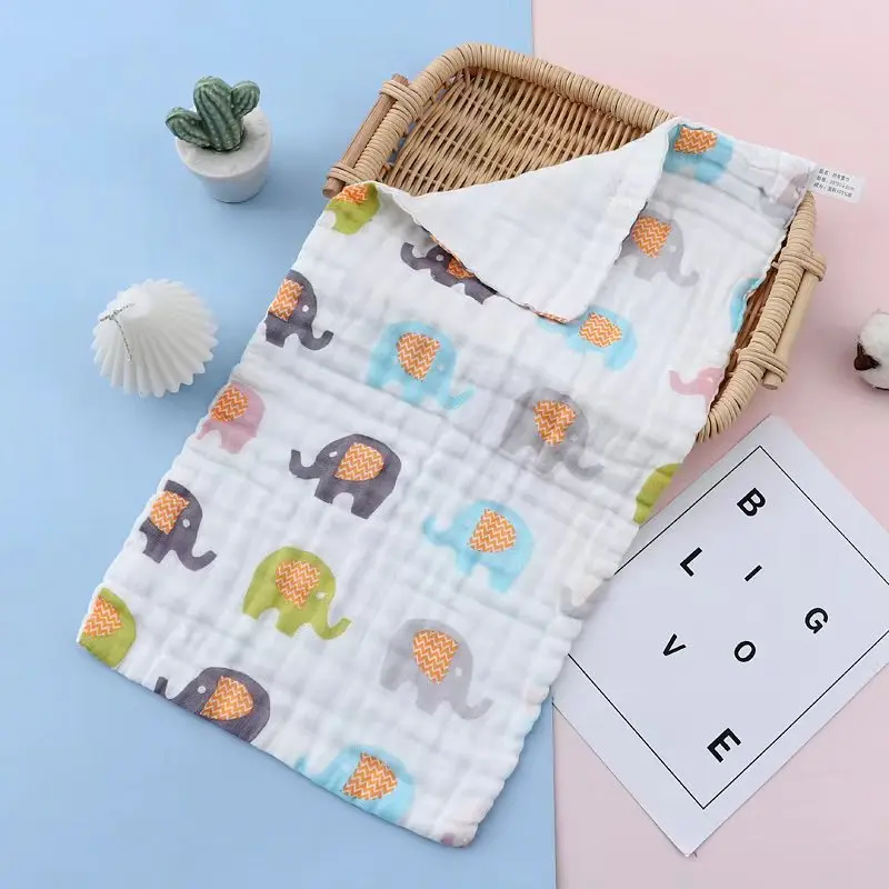 Newborn 6-Layer Cotton High-Density Child Towel Knitted Bedding Baby Blanket Wearable Fabric with Water Filling Kids 0-3 Months