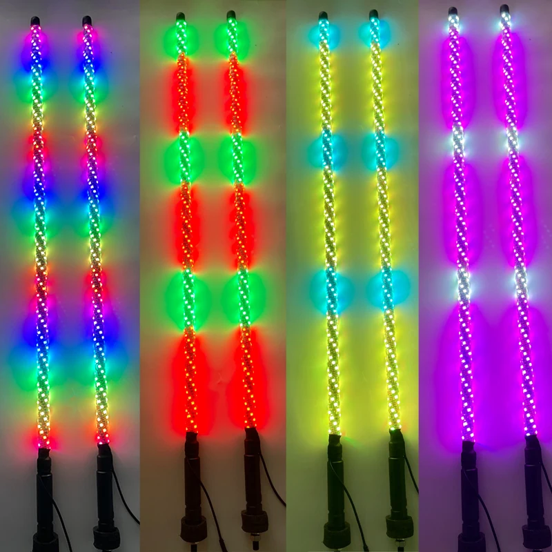 Светодиодные плетёные огни 4 фута 5 футов с антенной флага белки RGB многоцветный пульт дистанционного управления для внедорожника вездехода мотовездехода грузовика