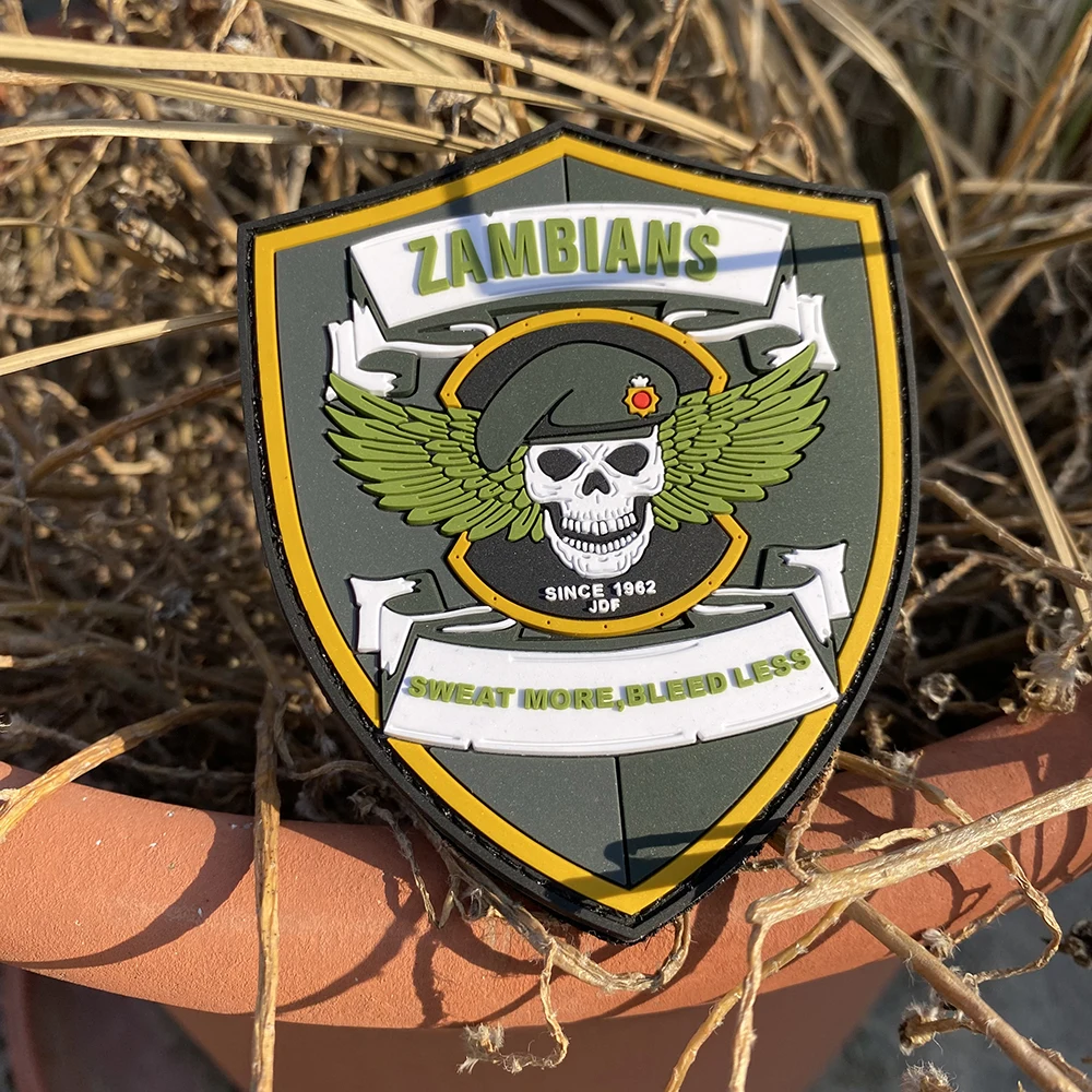 Factory Made Custom Skeleton Rubber Patch Tactical Pvc Patches 2d Design Logo Embossed Pvc Badges