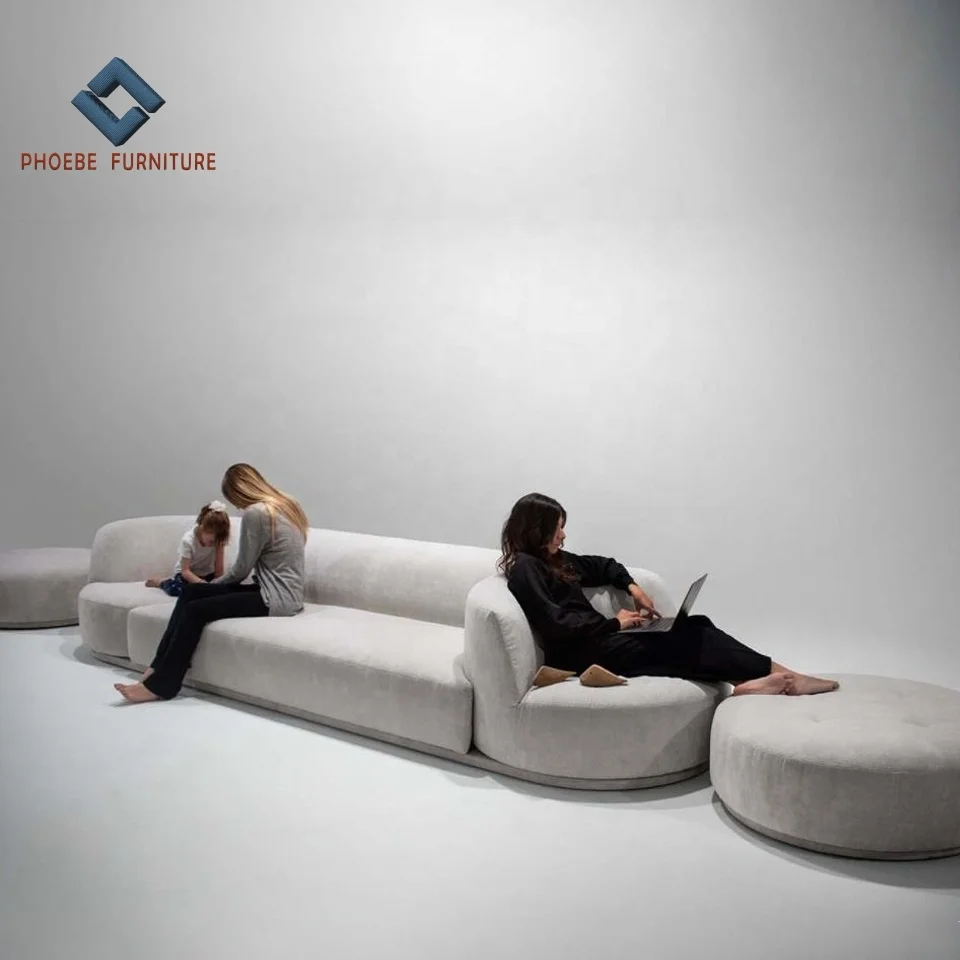 Foshan professional high end modern fabric bordone sectional sofa with swivel armchairs furniture manufacturer