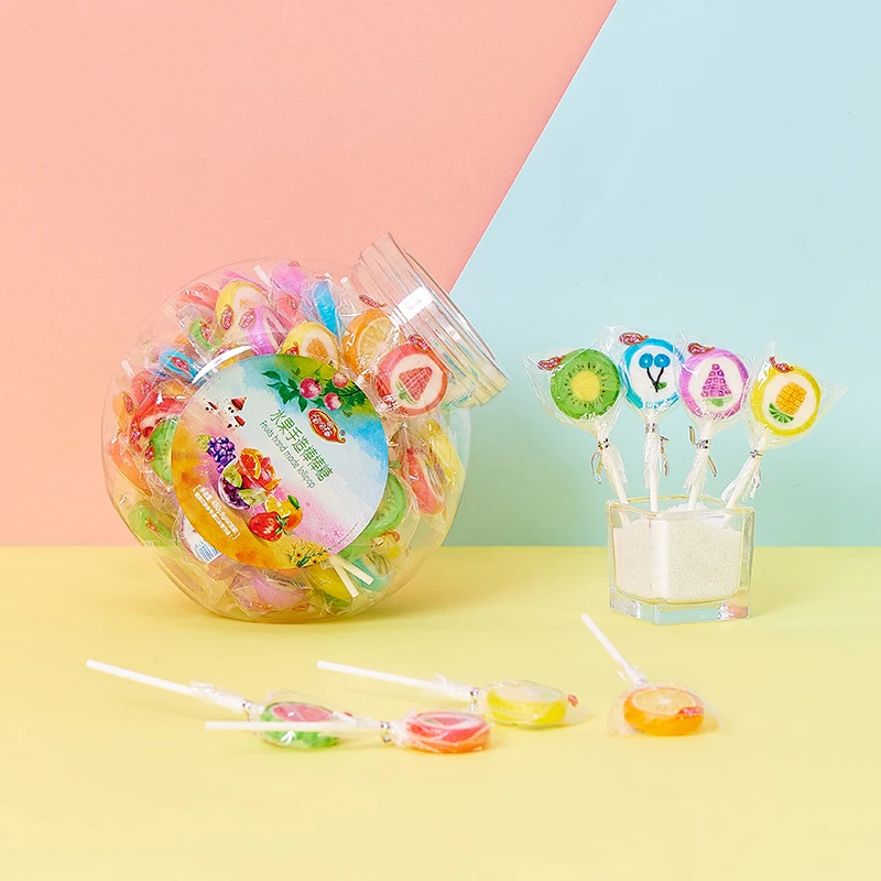 Factory Wholesale custom candy exquisite colorful fruit hard candy Lollipop