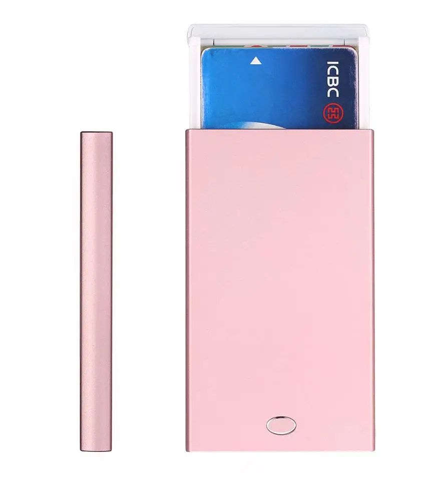 
 2020 новый дизайн изготовленным на заказ логосом Высокое качество Мужская алюминиевый сплав блокировки радиочастотной идентификации, с отделением для кредитных карт, простая в использовании для карт кошелек  