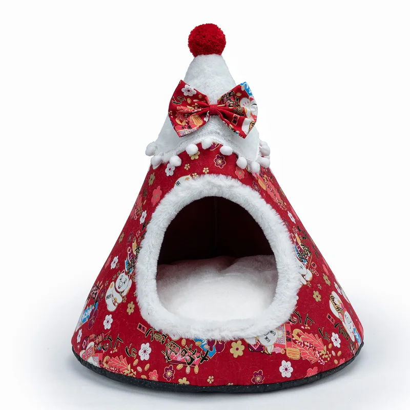 Cat Cave Bed Winter Christmas Tree Pet Bed Creative Sponge Pet Beds