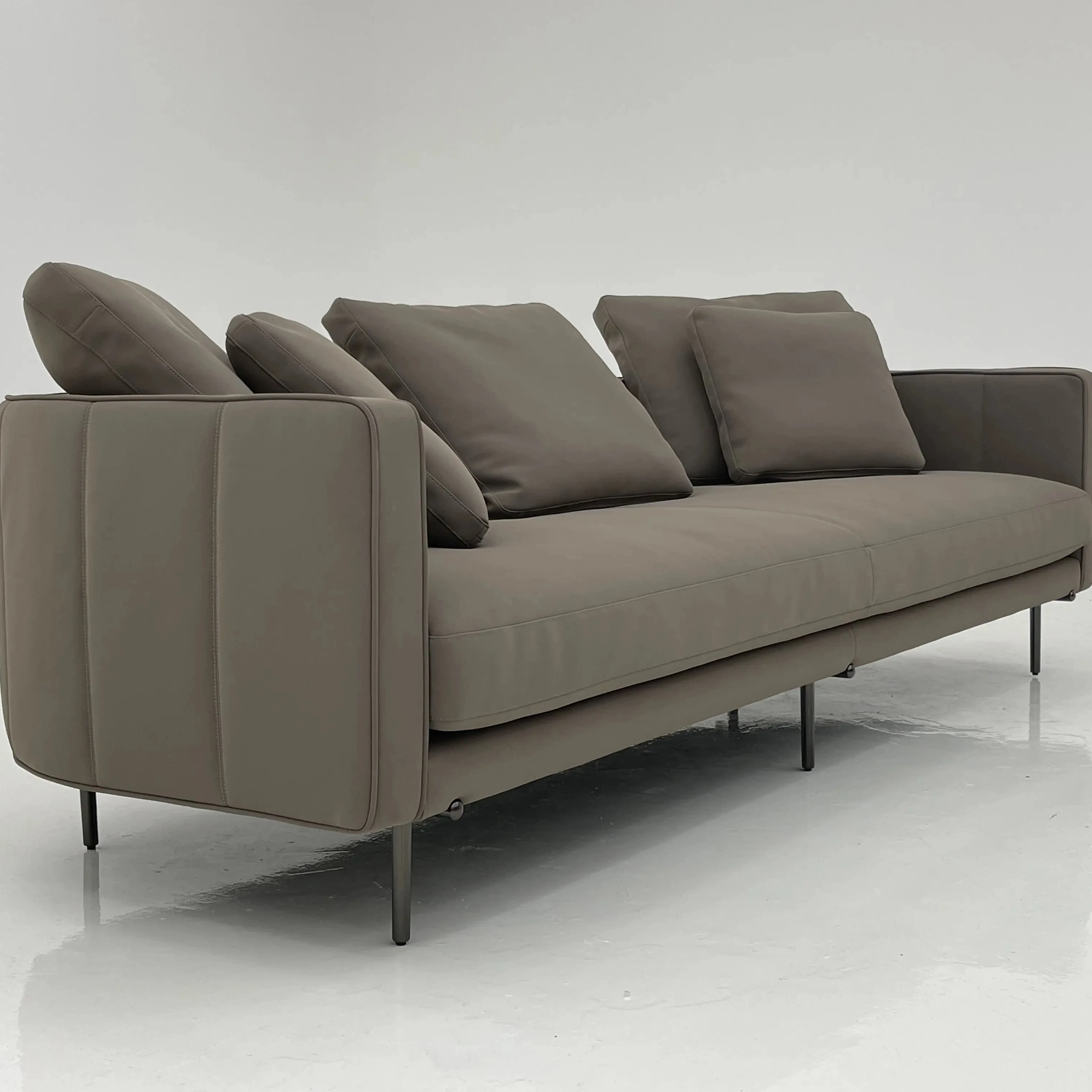 Designer Crafted Italian Leather Sofa Set Luxury Style for Modern Living Spaces and Villas Elegance and Comfort