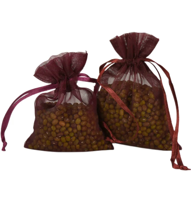 Small Cheap Luxury Colorful Organza Jewelry Candy Packaging Bag Organza Gifts Drawstring Bag