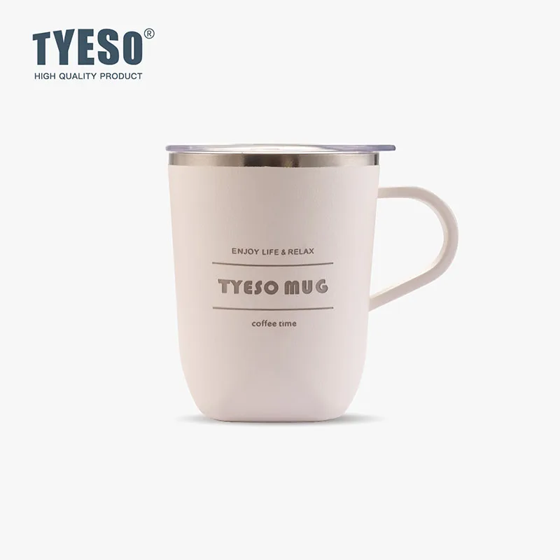 TYESO брендовая TS-8718B 300 мл дорожная чашка с двойными стенками изолированная кофейная кружка из нержавеющей стали ручкой и крышкой без Bpa
