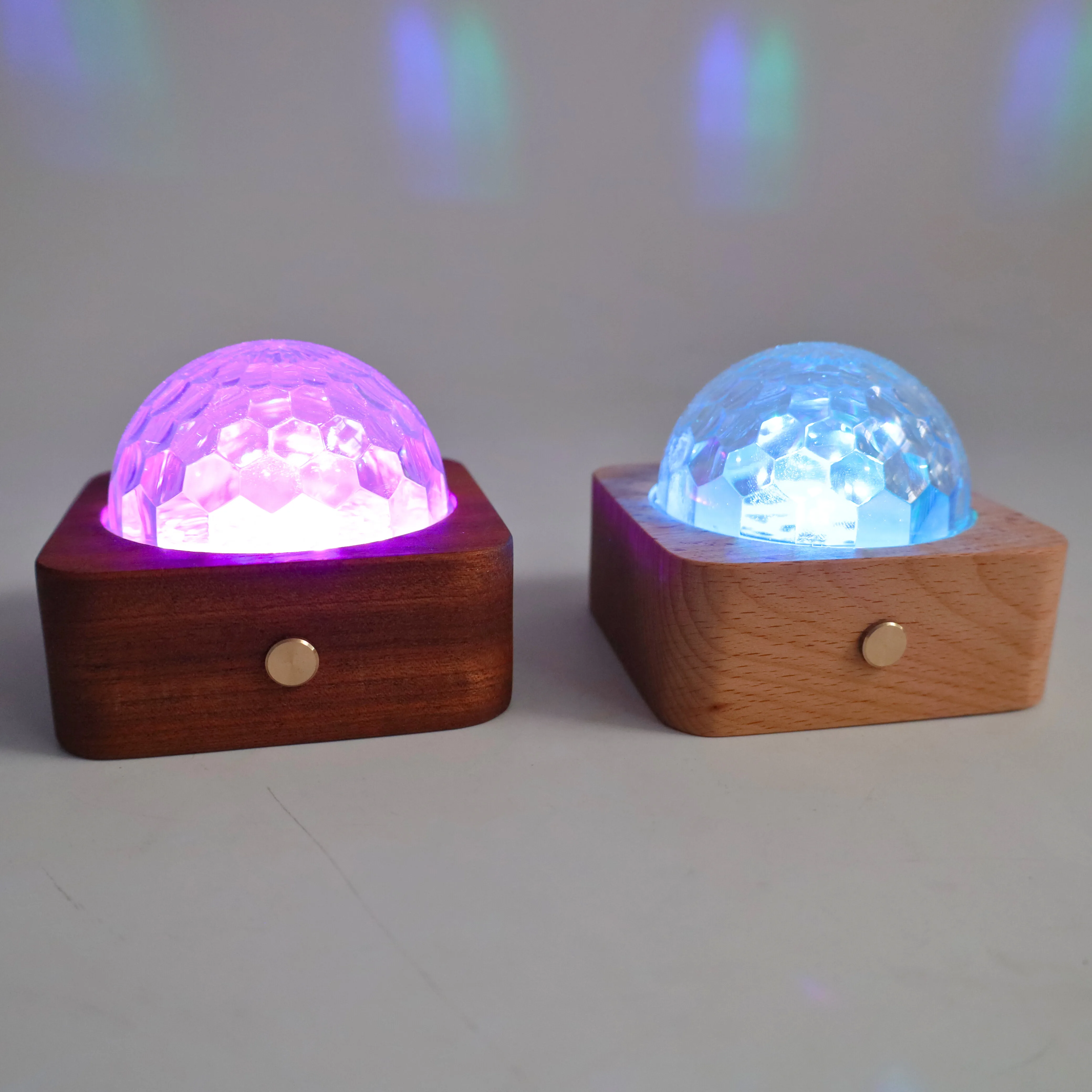 Square Base Wooden RGB LED Night Light Remote Touch Table Lamp Star Projector Rechargeable Bedroom Atmosphere Night Light