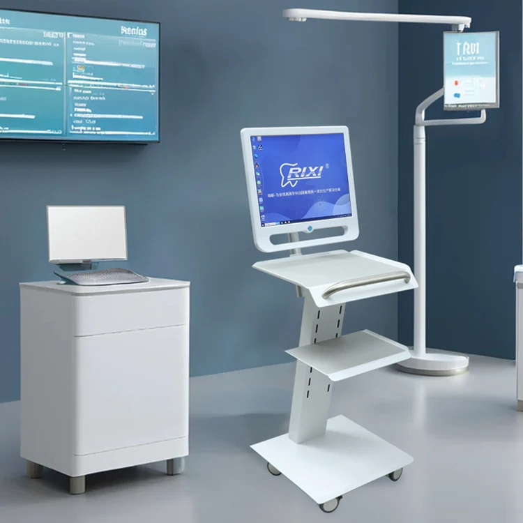 Dental Mobile Cart With Oral Camera Computer System 17 Inches Medical Intra Oral Camera With Mobile Cart