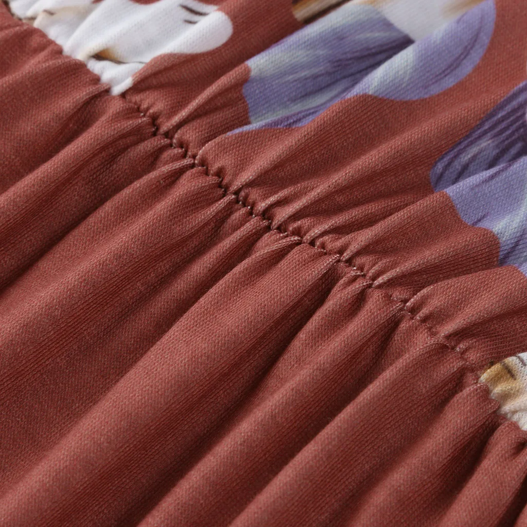 
MR001 Pregnant Women Clothing Short Sleeve Clothes Floral Print Boho Maternity Dress 