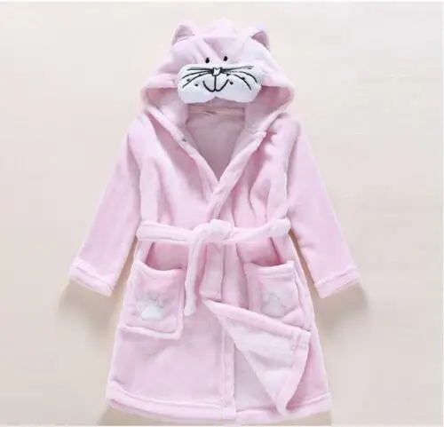 China  Factory Kids Baby Girls Boy Flannel Night Animal Design Bathrobe Sleepwear Homewear Pajamas Clothing with logo