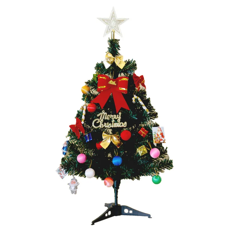 Wholesale Xmas Ornaments 60CM Small Artificial Prelit Christmas Tree with Led Lights Decoration Ball