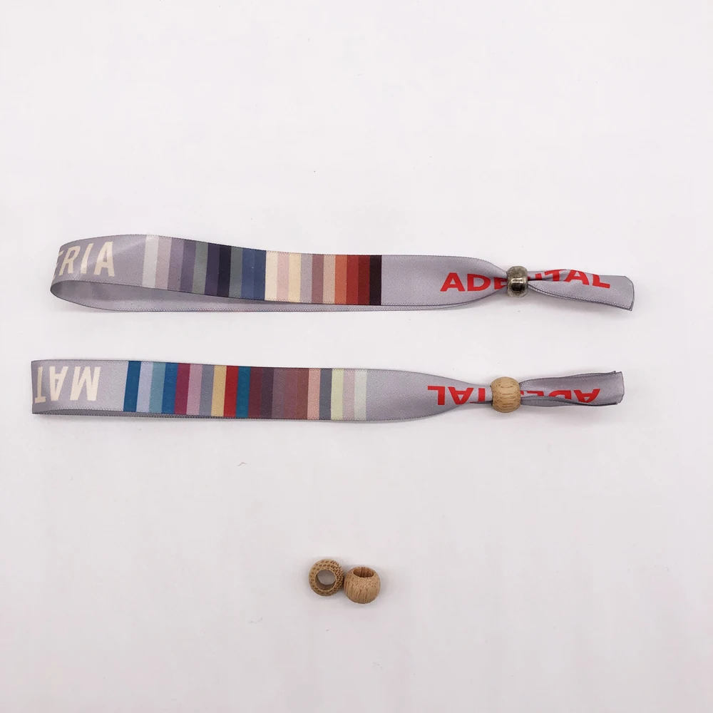 Недорогие тканевые браслеты на заказ для праздников с бамбуковой многоразовой застежкой