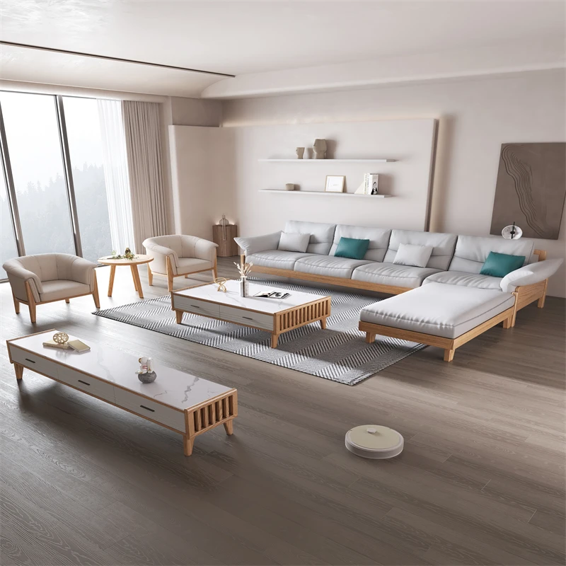 Nordic Modern Design Living Room Chair Walnut and log color solid wood  arm chair modern