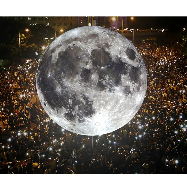 High Quality Large Lighting Inflatable Moon Globe Planet Ball for Decoration