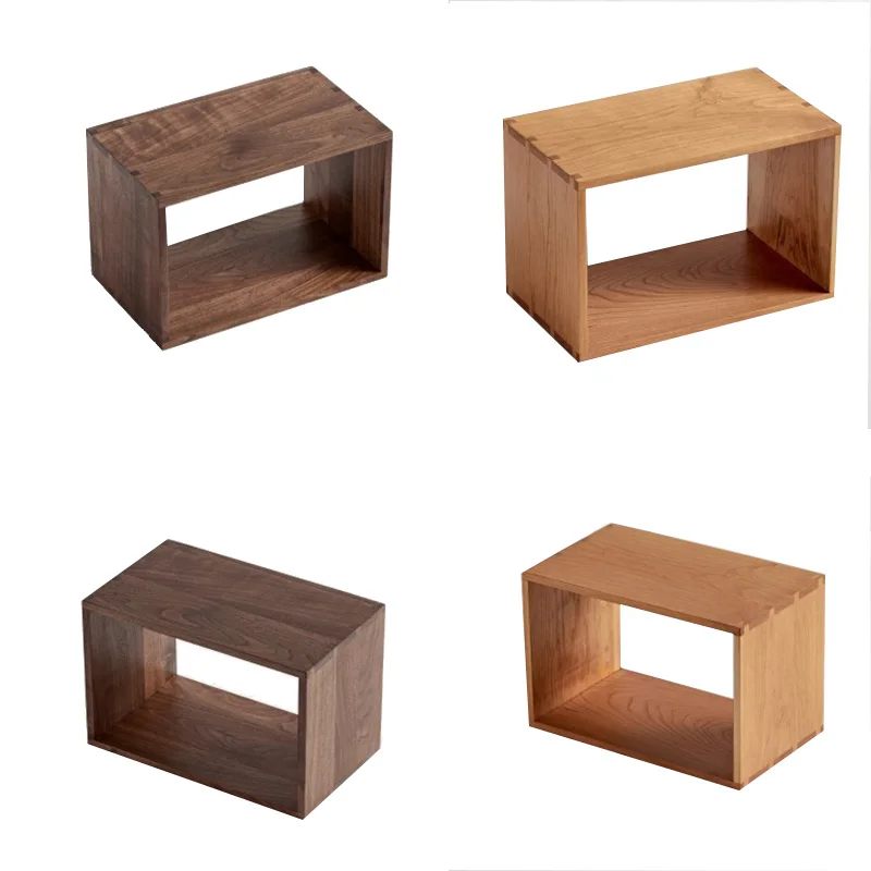 Cube Shape Solid  Wall Storage Wooden Bookshelf Creative Lattice Floating wall mount book shelf