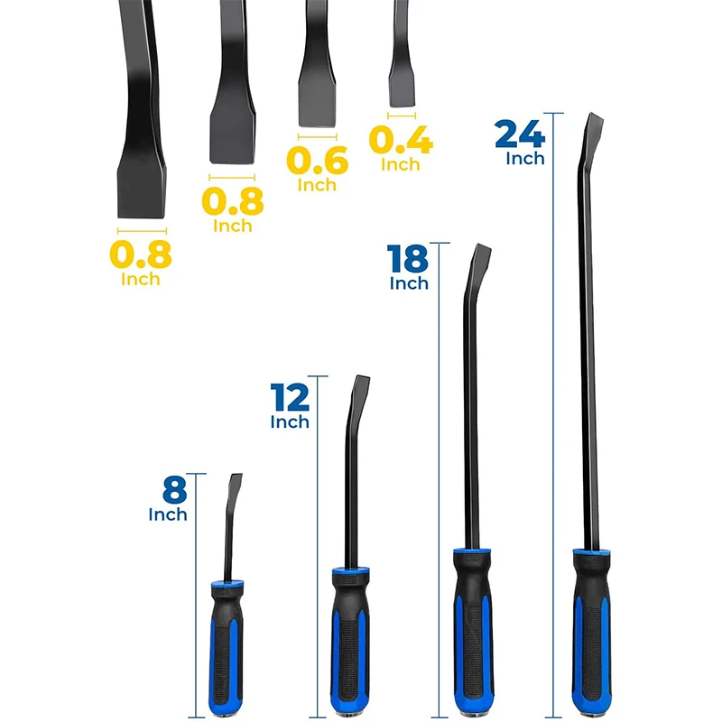8 12 18 24 Inch Mini Crowbar Steel Pry Bar Chisel Car Repair Tool Remover