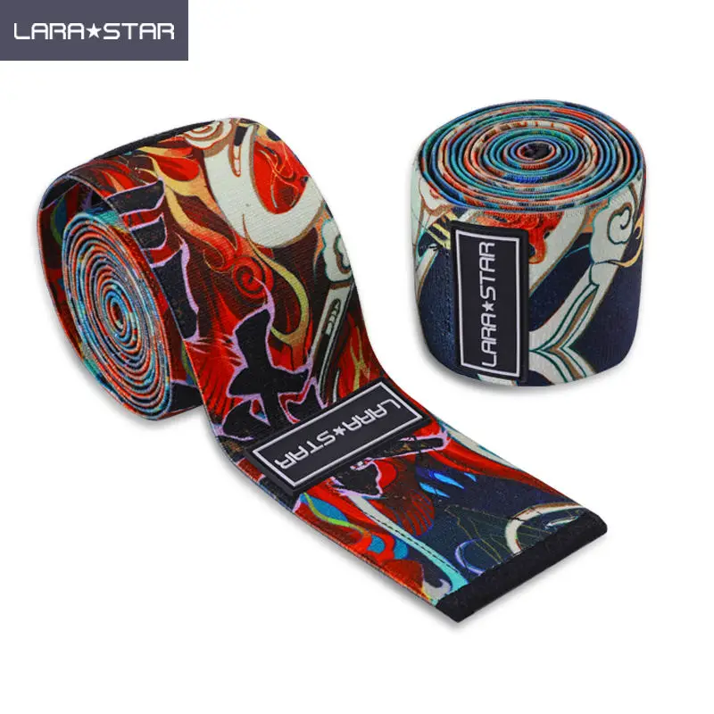 LS0347 Custom logo Weight Lifting Sports knee Support Band Thumb knee wrap Customized design Printing knee wraps
