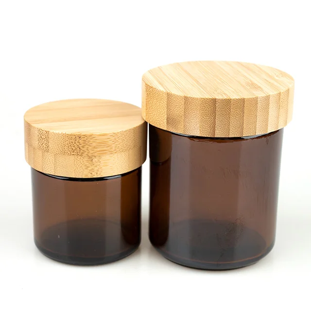 Vietnam Amber Candle Jar No Plastic Bamboo Wood Screw Cap Lid for Bottle Caps & Closures