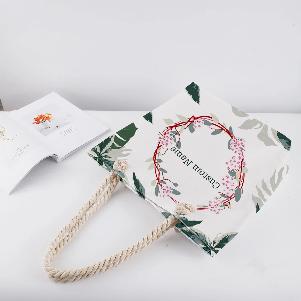 Personalized Monogram flora Bolsa de playa custom summer beach bag with names