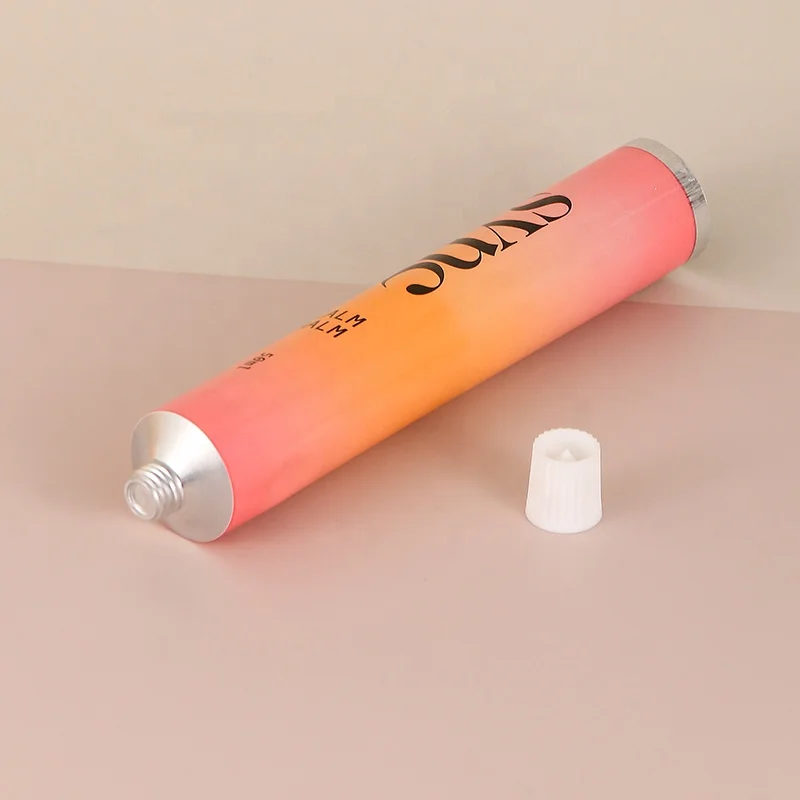 Cosmetic Metal Aluminum tube 2024 New Arrival customizable wholesale empty round pink orange eye cream skin care package