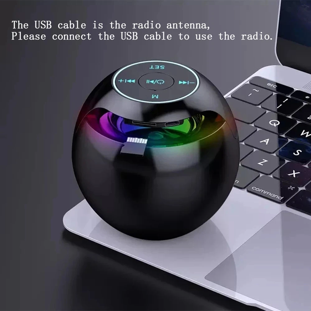 Mini Speaker Portable Wireless Sound box with LED Display Alarm Clock TF Card MP3 Music Play