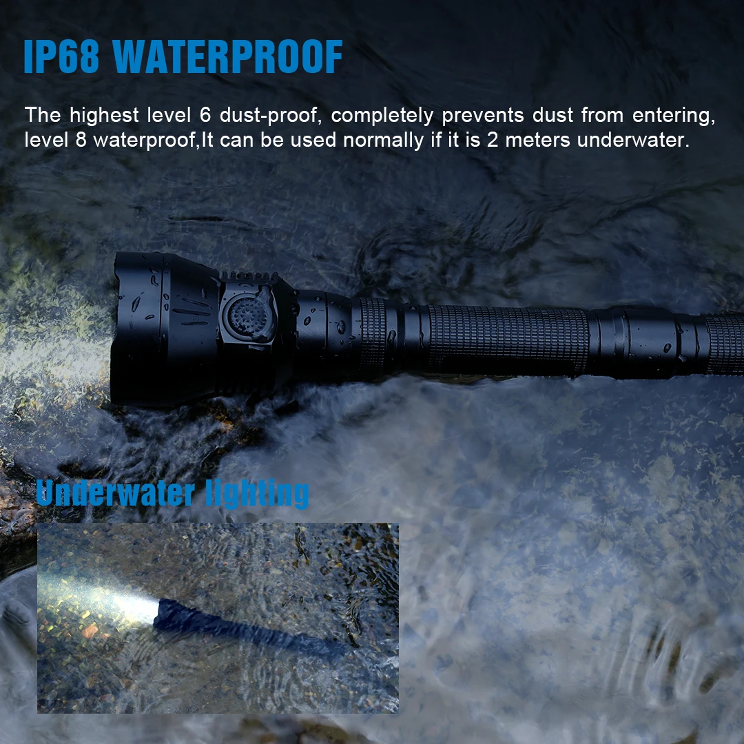 TrustFire 3T6 Pro 5200Lm 3*LED Powerful Search Light 620M Hunting Torch Escape Tactical Flashlight