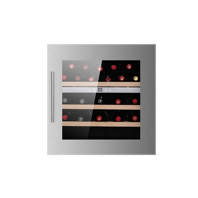 Compressor  built in  wine cooler for 30 bottles  fridge with all full glass door refrigerator