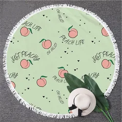 Microfiber Custom Full Printed Round Beach Towel Customized Woven Microfiber Fabric OEM Beach Travel Gym Sports Customized Size