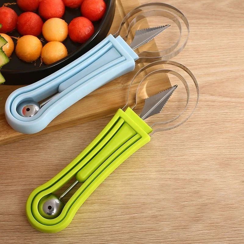 
stainless steel 3-piece fruit carving set kitchen gadgets tool vegetable fruit carving tools 