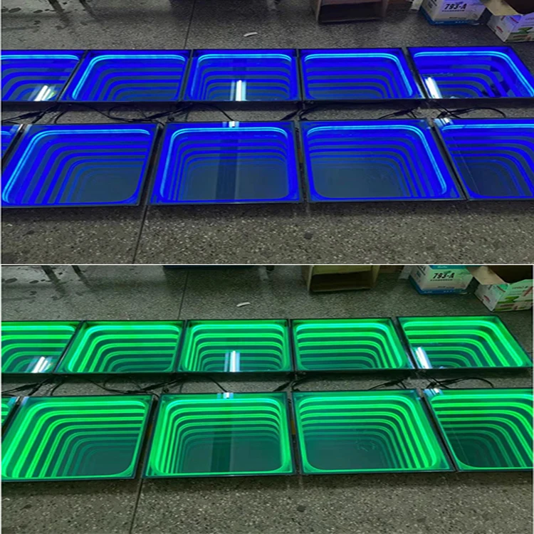 Spark RGB Led 3D Mirror Portable Interactive Party Wedding Dance Floor
