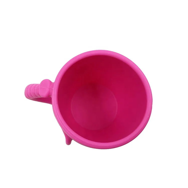 TT018 BPA Free Unbreakable Toddler Open Learning Cups Infants Tiny Independent Drinking Silicone Baby Training Cup Elephant